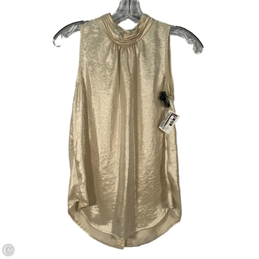 Blouse Sleeveless By Maeve In Gold, Size: Xsp