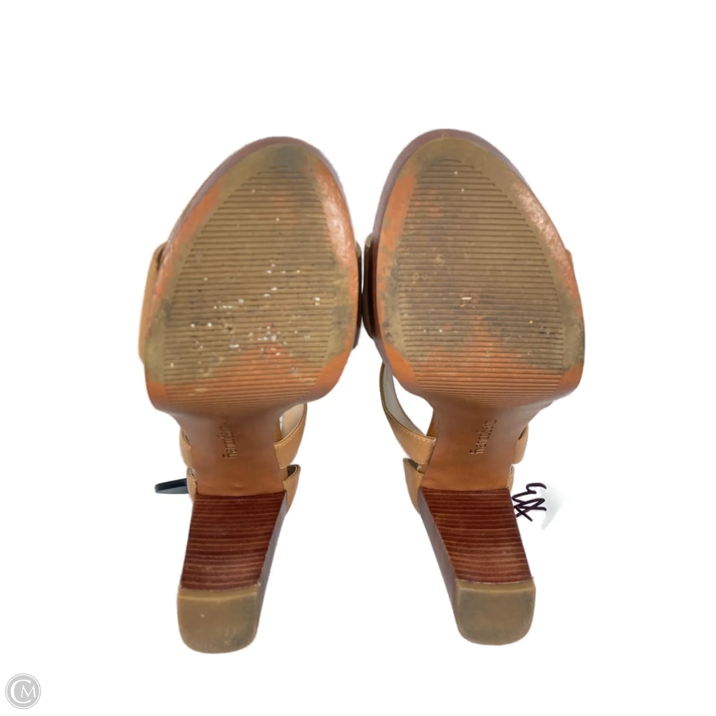 Sandals Heels Block By Franco Sarto In Brown, Size: 7.5