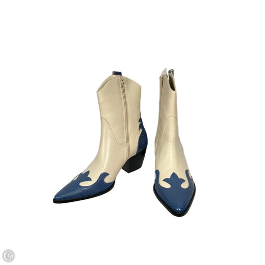 Boots Western By Matisse In Blue & Cream, Size: 9.5