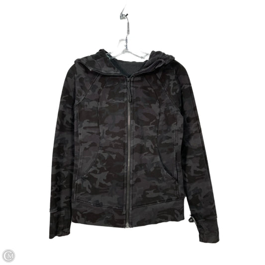 Athletic Jacket By Lululemon In Black & Grey, Size: S