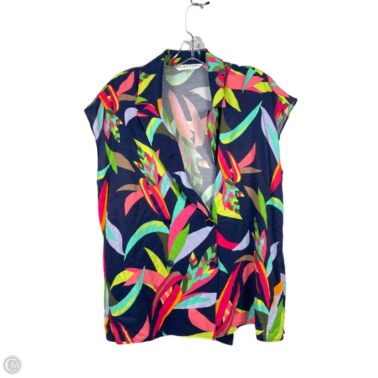 Top Short Sleeve By Trina Turk In Blue & Green, Size: L