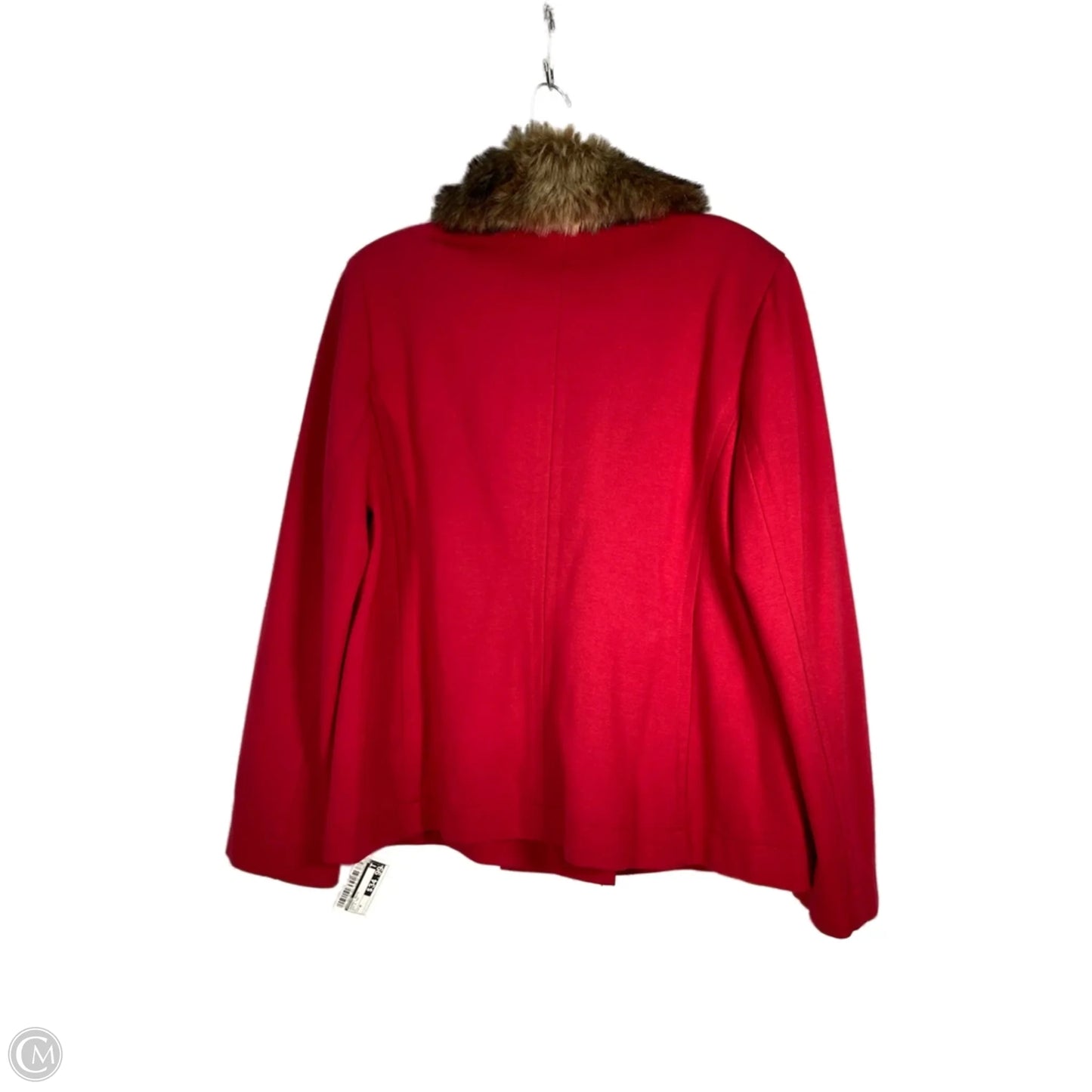 Jacket Moto By Chicos In Red & Tan, Size: M