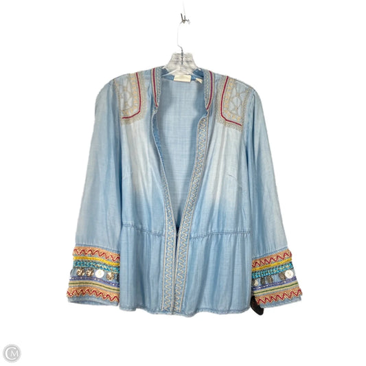Jacket Other By Chicos In Blue & Cream, Size: M