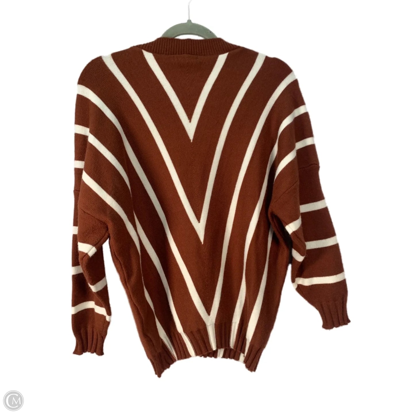 Sweater By Mon Ami In Brown & Cream, Size: M