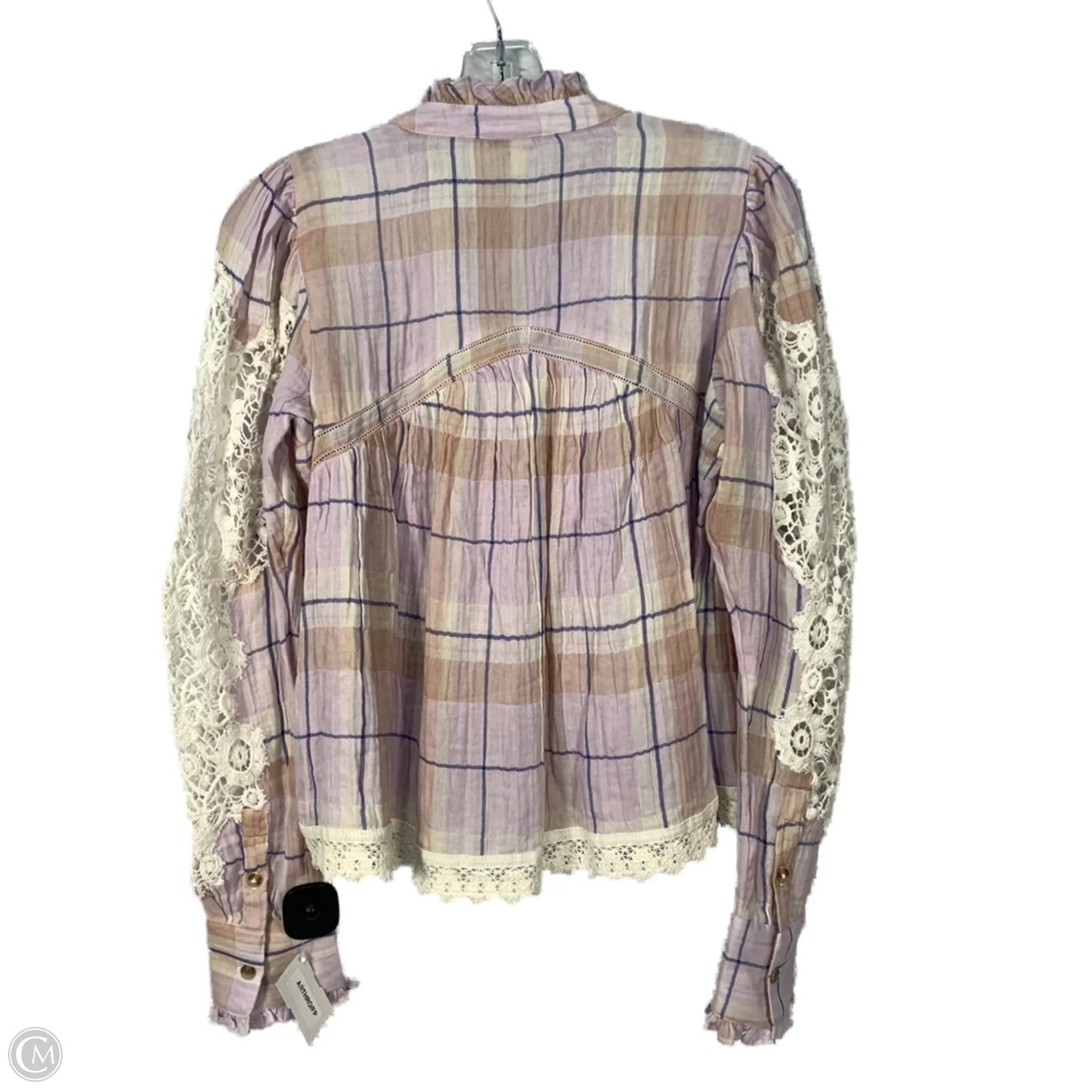 Top Long Sleeve By Pilcro In Pink & Tan, Size: S