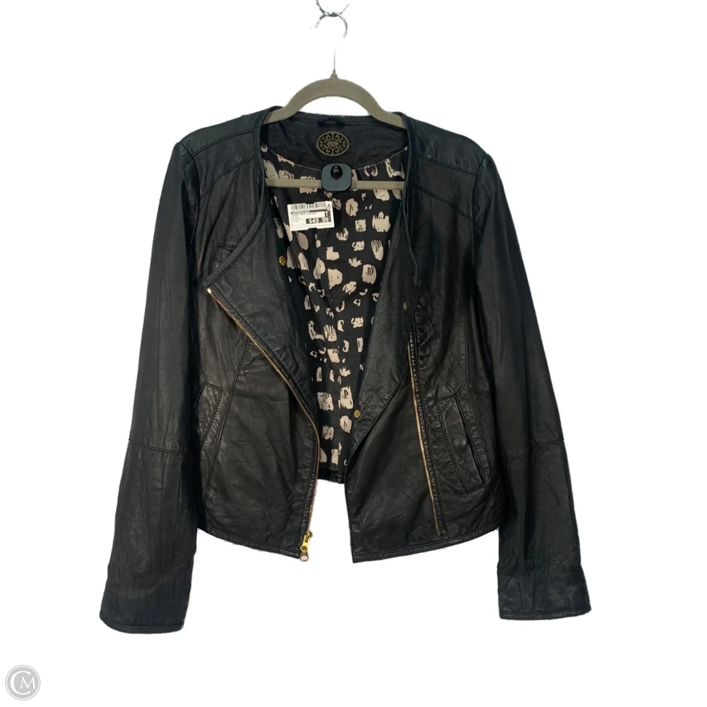 Jacket Moto Leather By Anthropologie In Black, Size: M