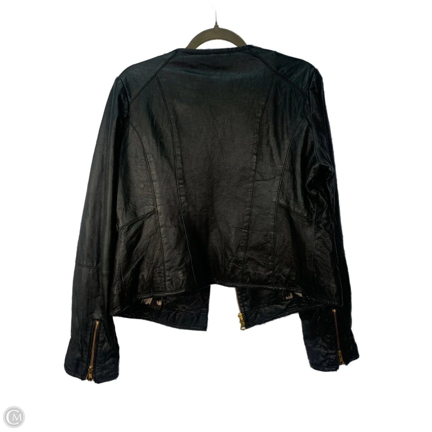 Jacket Moto Leather By Anthropologie In Black, Size: M