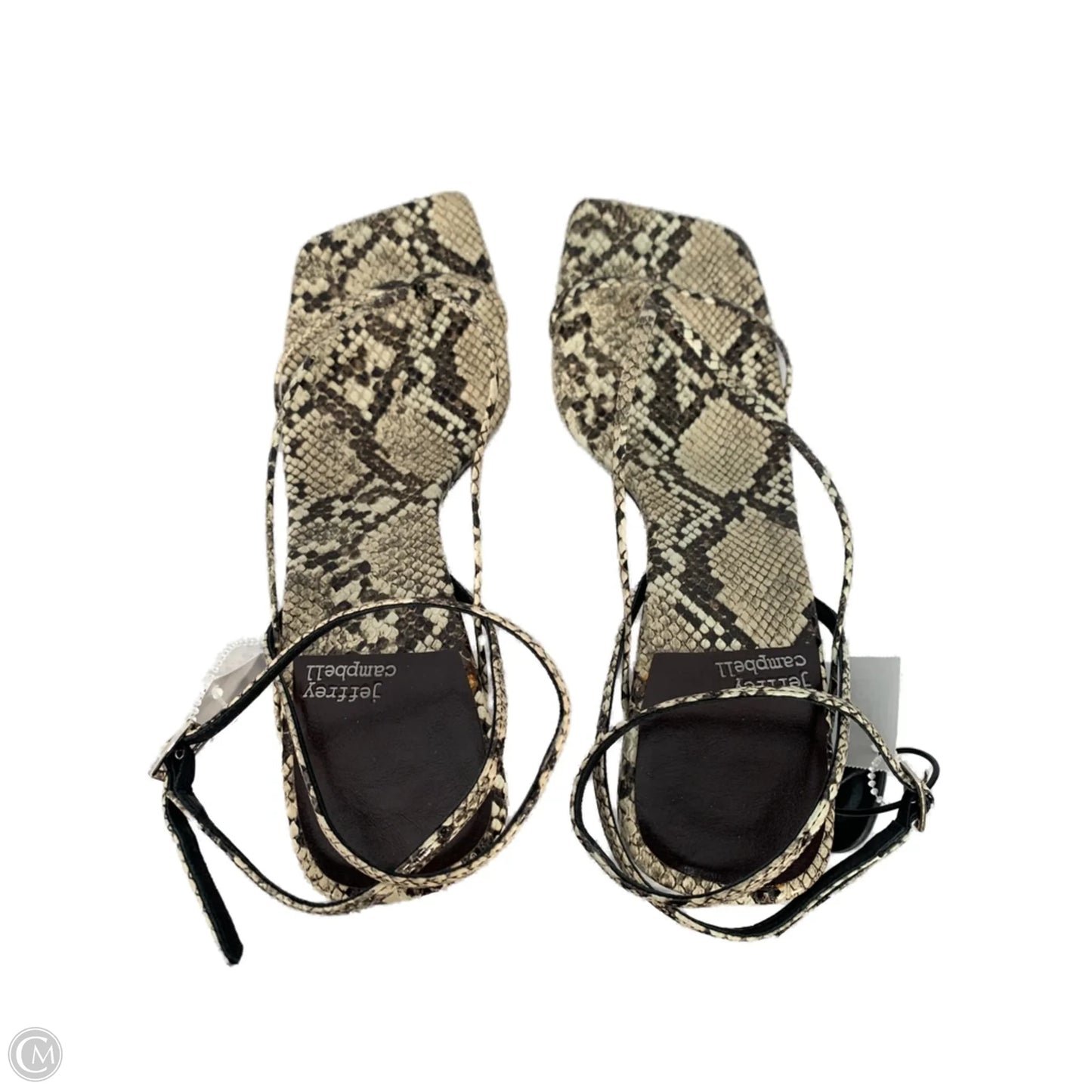 Sandals Heels Kitten By Jeffery Campbell In Snakeskin Print, Size: 9