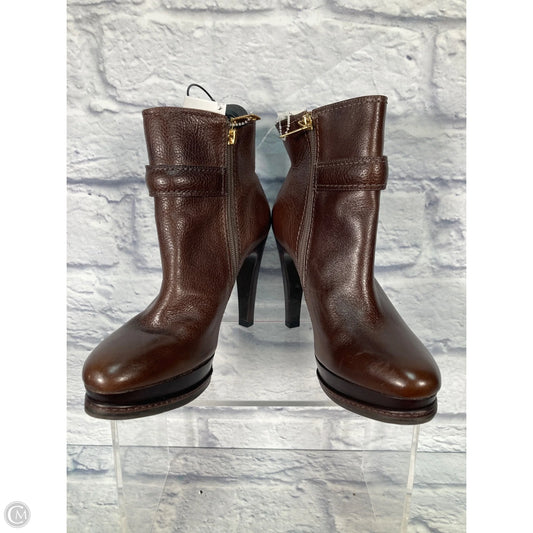 Boots Ankle Heels By Talbots In Brown, Size: 7.5