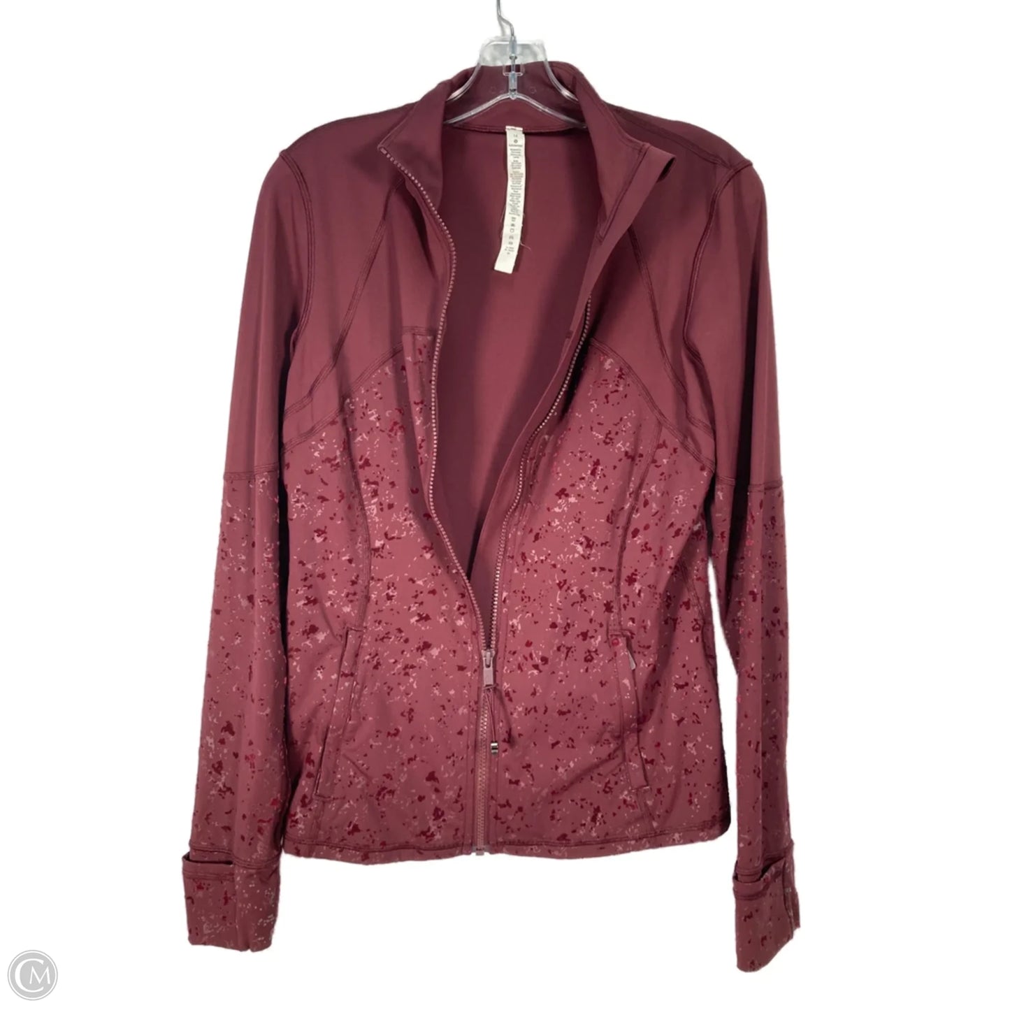 Athletic Jacket By Lululemon In Maroon, Size: L