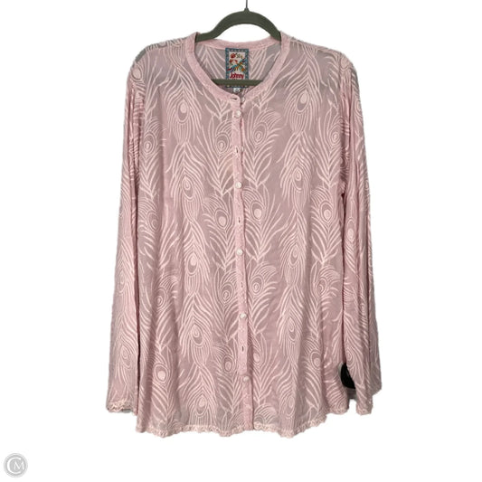 Top Long Sleeve By Johnny Was In Pink, Size: Xl