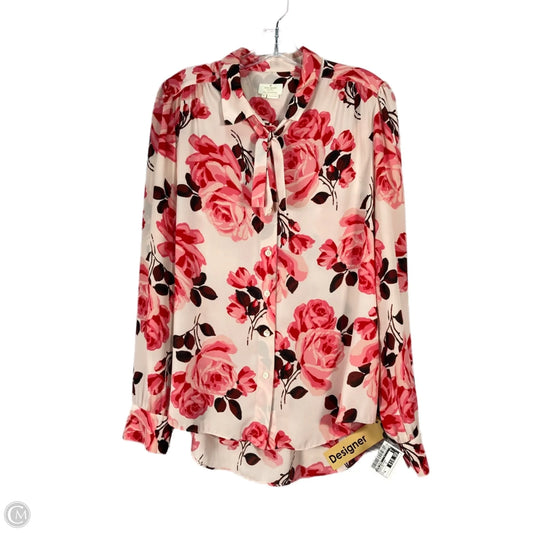 Blouse Designer By Kate Spade In Cream & Red, Size: Xl