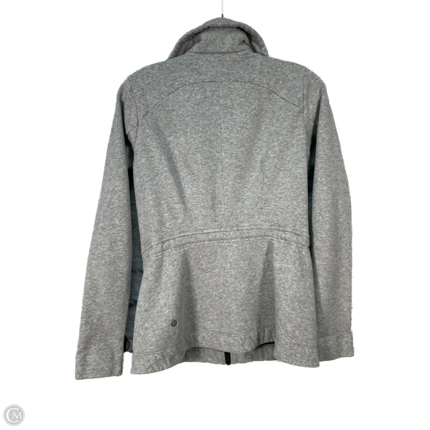 Athletic Jacket By Lululemon In Black & Grey, Size: S