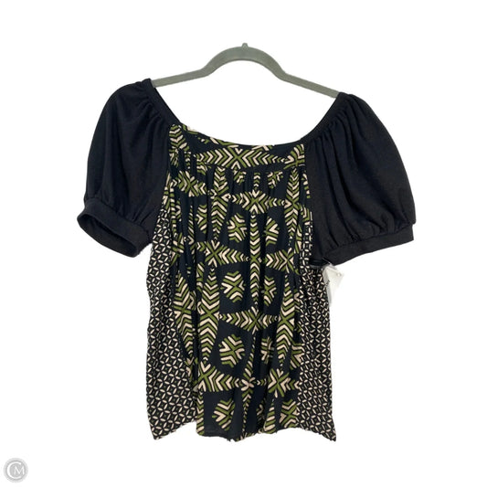 Top Short Sleeve By Maeve In Black & Green, Size: Sp