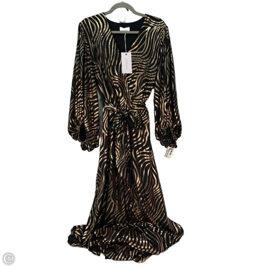 Dress Party Long By Clothes Mentor In Black & Gold, Size: L