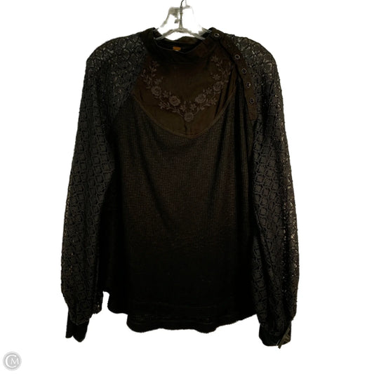 Top Long Sleeve By Free People In Black, Size: S
