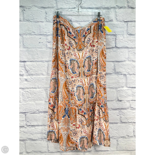 Skirt Midi By T Tahari In Blue & Orange, Size: 16