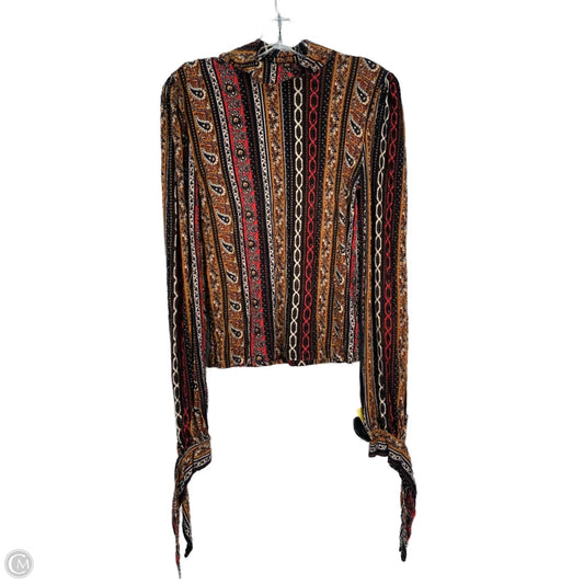 Top Long Sleeve By Free People In Black & Tan, Size: S