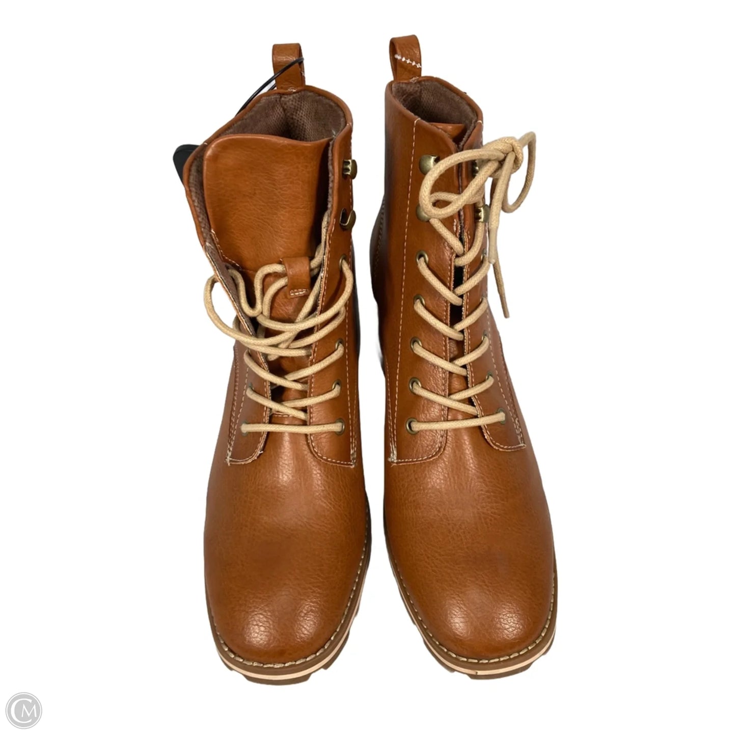 Boots Ankle Heels By Korks In Brown, Size: 11