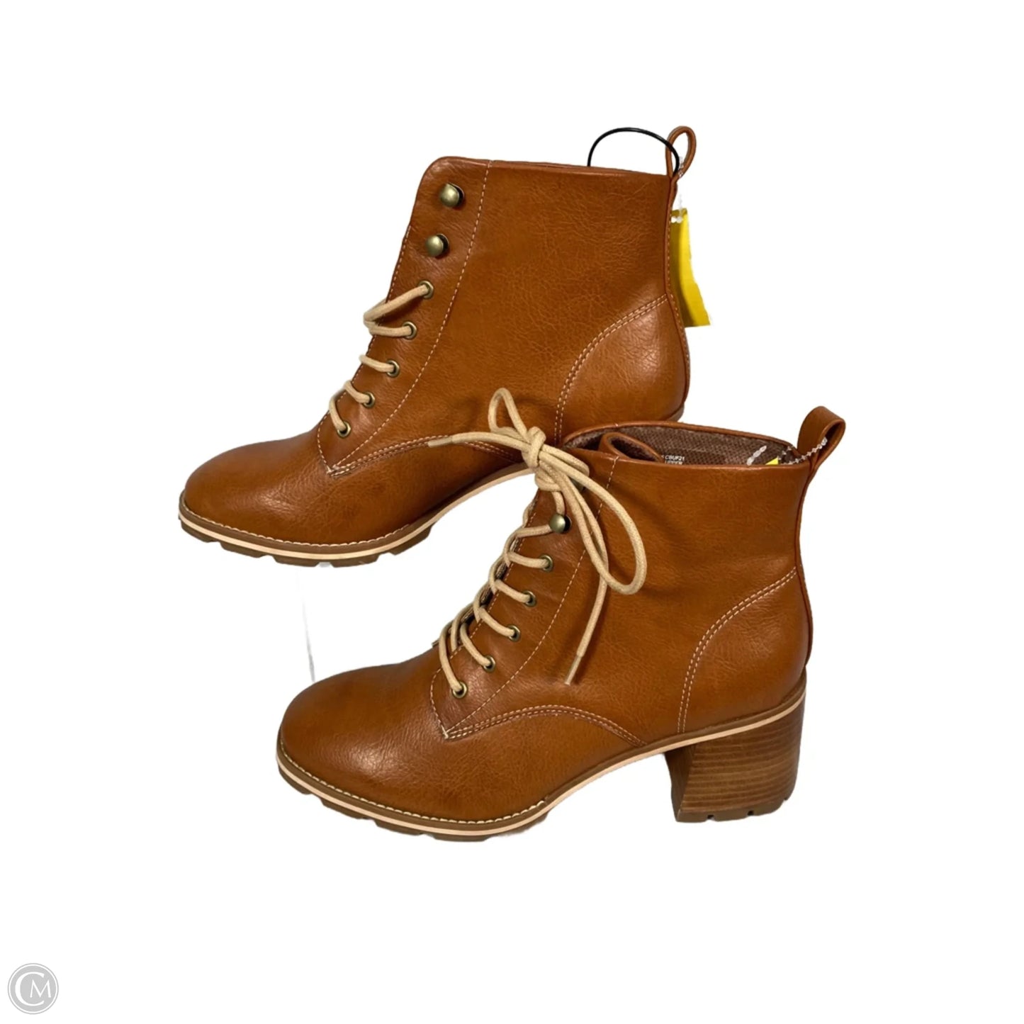 Boots Ankle Heels By Korks In Brown, Size: 11