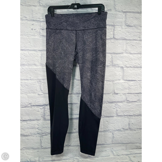 Athletic Leggings By Lululemon In Black & White, Size: M