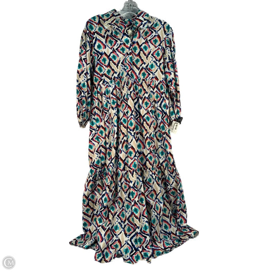 Dress Casual Maxi By Maeve In Blue & Cream, Size: Xxs
