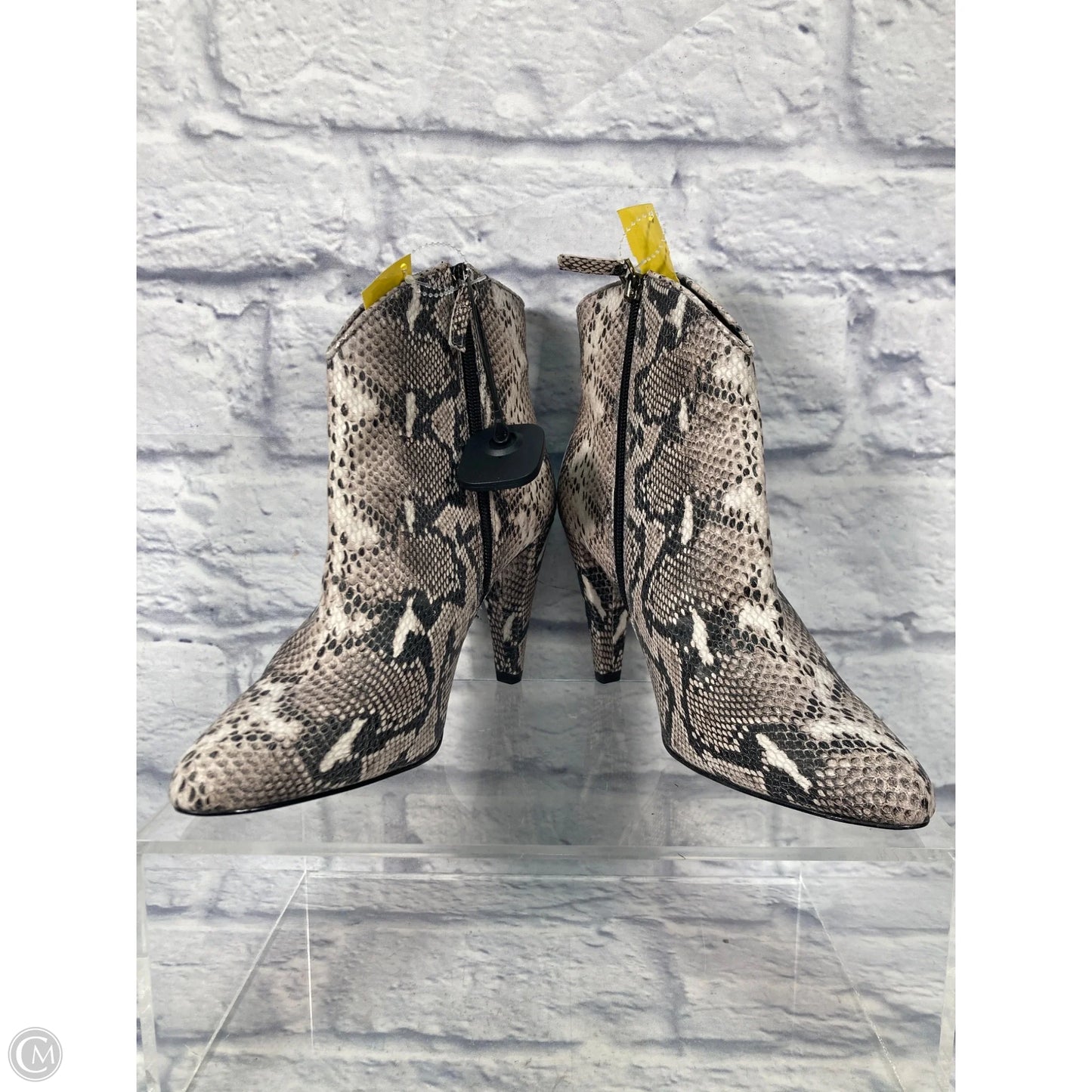 Boots Ankle Heels By Halogen In Snakeskin Print, Size: 9.5