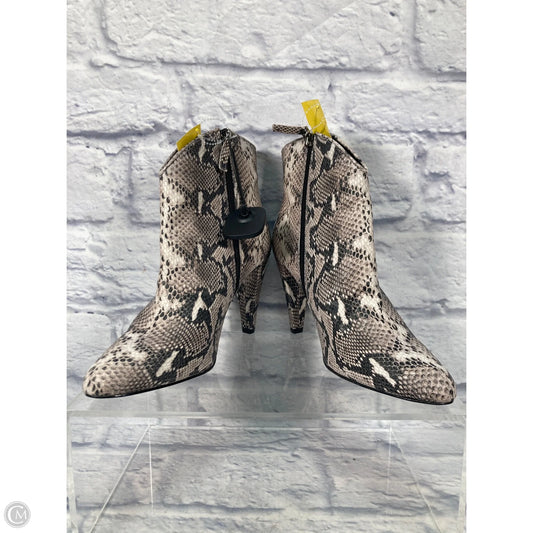 Boots Ankle Heels By Halogen In Snakeskin Print, Size: 9.5