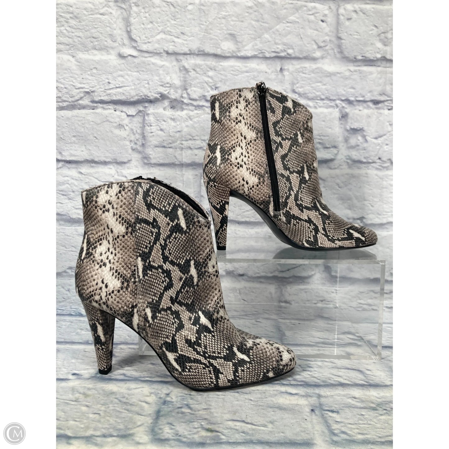 Boots Ankle Heels By Halogen In Snakeskin Print, Size: 9.5