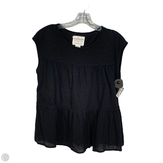 Top Short Sleeve By Velvet By Graham & Spencer In Black, Size: Xs