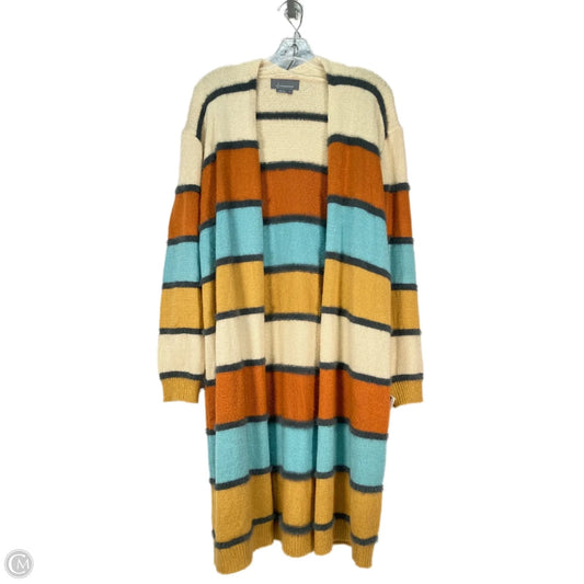 Sweater Cardigan By Anthropologie In Blue & Brown, Size: S