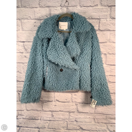 Jacket Faux Fur & Sherpa By Anthropologie In Blue, Size: Xs