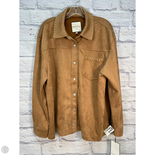 Jacket Shirt By Bagatelle In Tan, Size: Xl