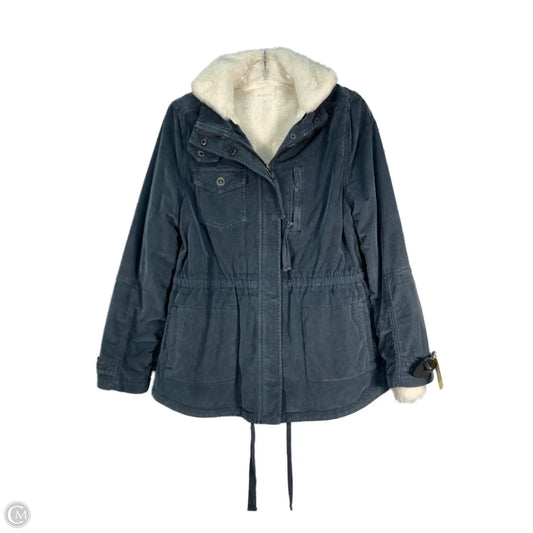 Jacket Faux Fur & Sherpa By Marrakech In Blue & Cream, Size: Xs