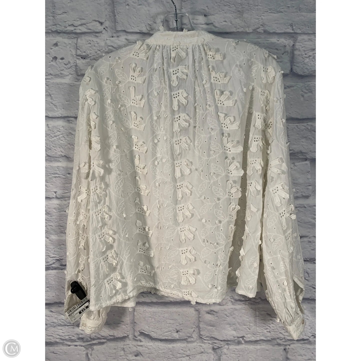 Top Long Sleeve By Anthropologie In White, Size: S