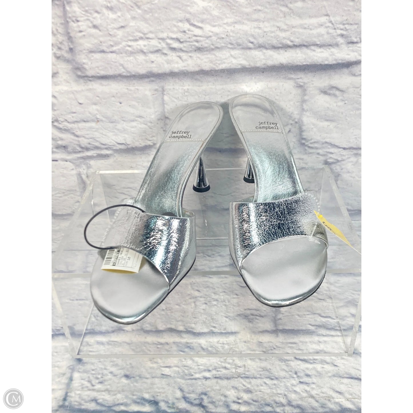Shoes Heels Stiletto By Jeffrey Campbell In Silver, Size: 10