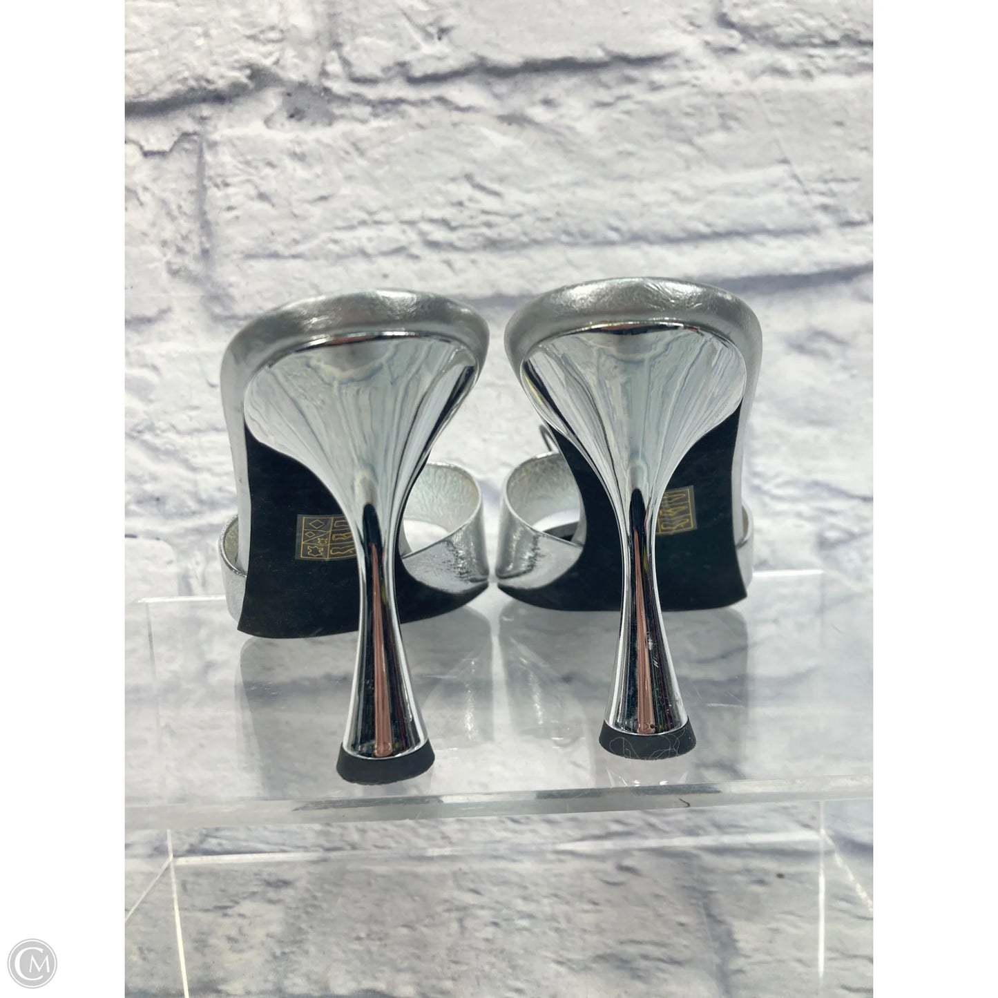 Shoes Heels Stiletto By Jeffrey Campbell In Silver, Size: 10