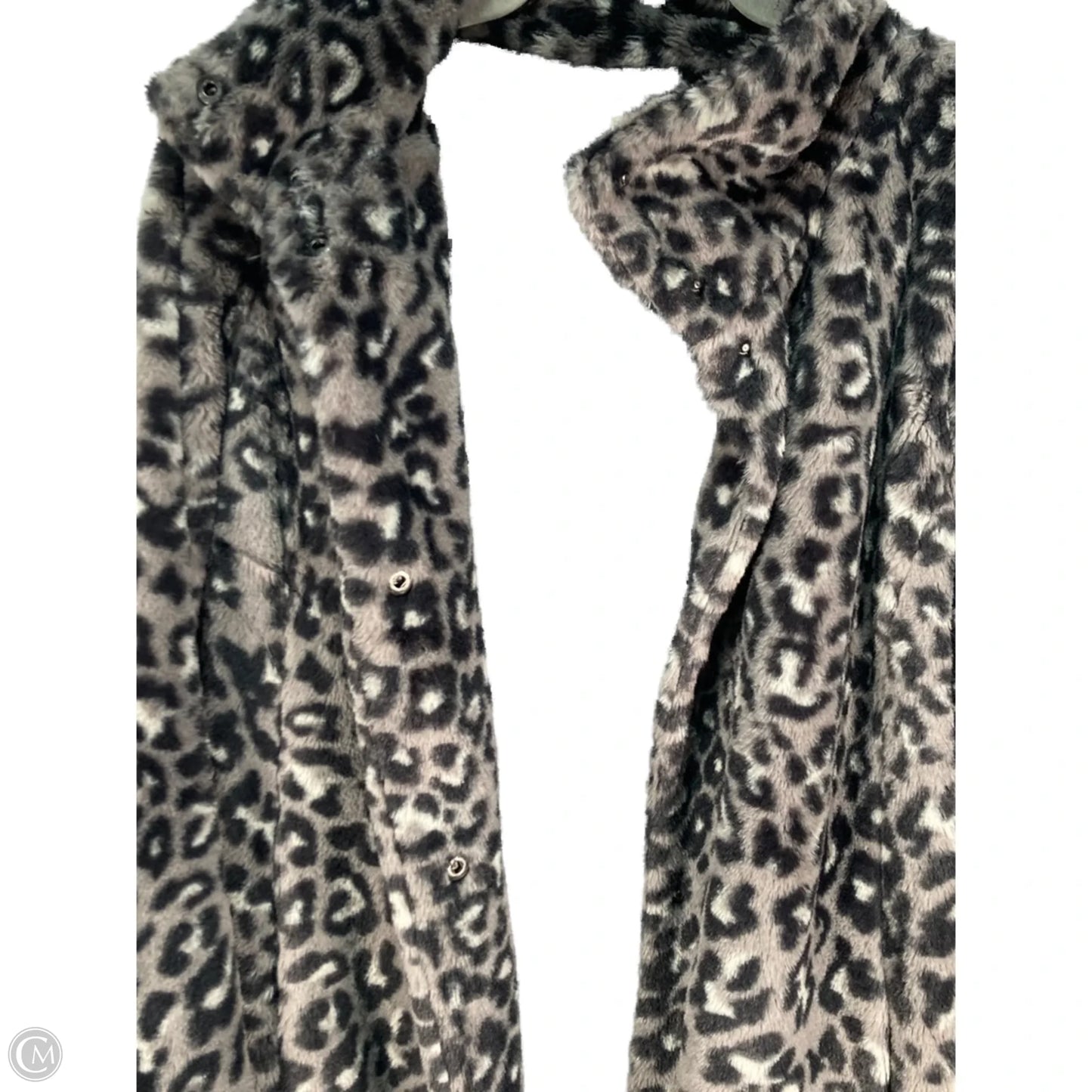 Coat Faux Fur & Sherpa By Loft In Black & Grey, Size: S