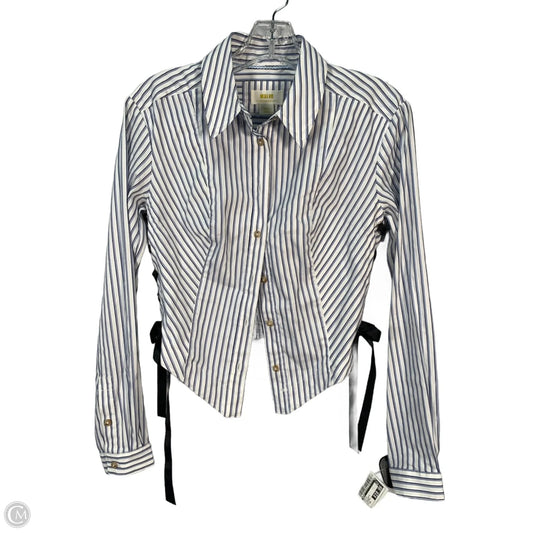 Top Long Sleeve By Maeve In Blue & White, Size: Xs
