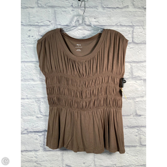 Top Short Sleeve By Maeve In Brown, Size: M