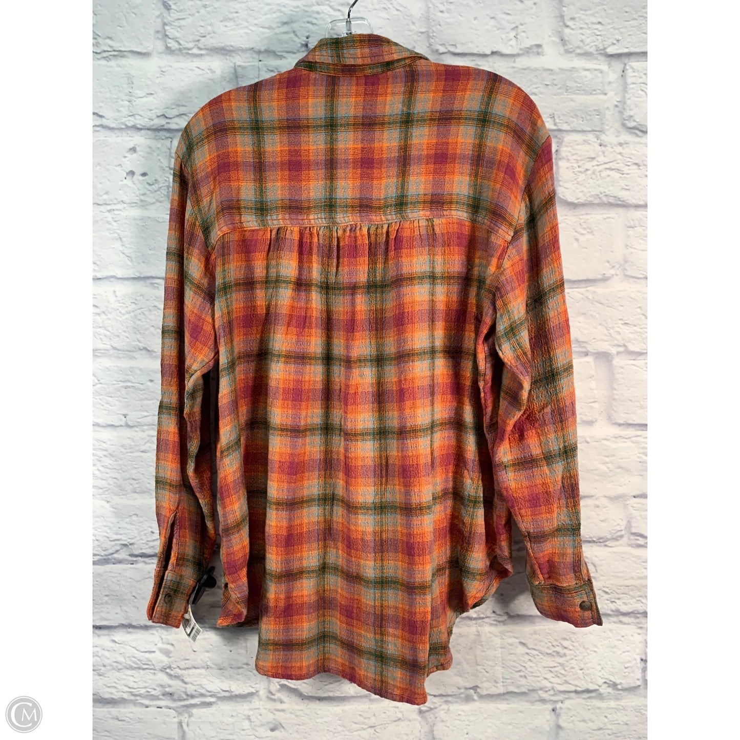 Top Long Sleeve By Pilcro In Green & Orange, Size: S