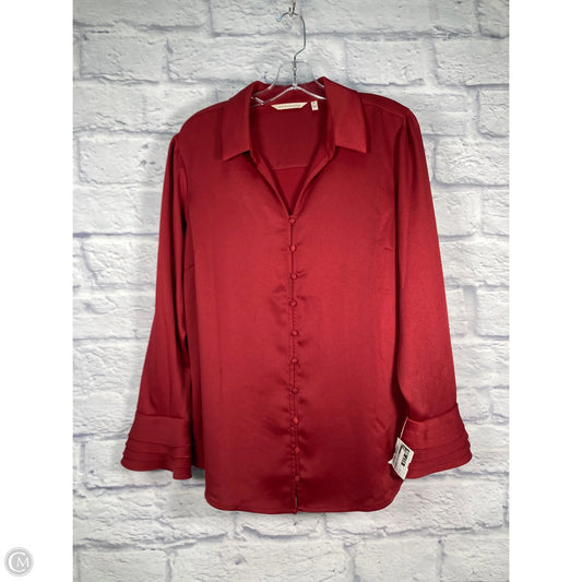 Blouse Long Sleeve By Soft Surroundings In Red, Size: M