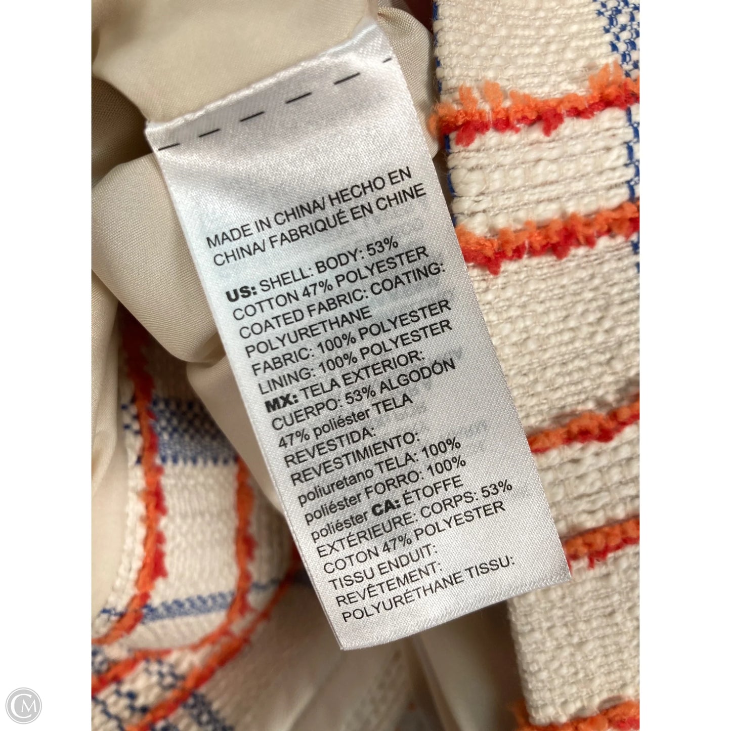 Jacket Other By Chicos In Blue & Cream, Size: M