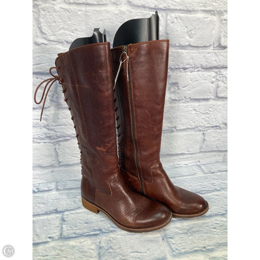 Boots Knee Heels By Sofft In Brown, Size: 7.5