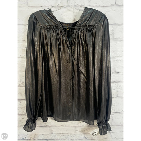 Blouse Long Sleeve By Current Air In Black & Silver, Size: Xl