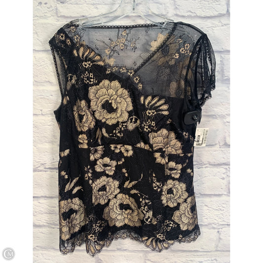 Blouse Short Sleeve By Nanette Lepore In Black & Cream, Size: L