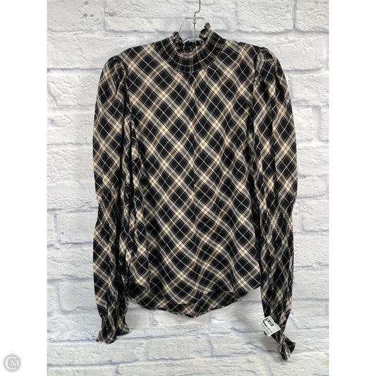 Top Long Sleeve By Veronica Beard In Black & Cream, Size: M