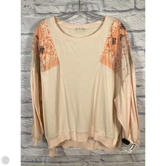 Top Long Sleeve By We The Free In Cream & Orange, Size: M