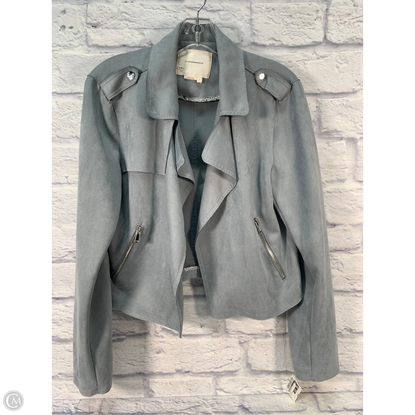 Jacket Moto By Anthropologie In Blue, Size: L