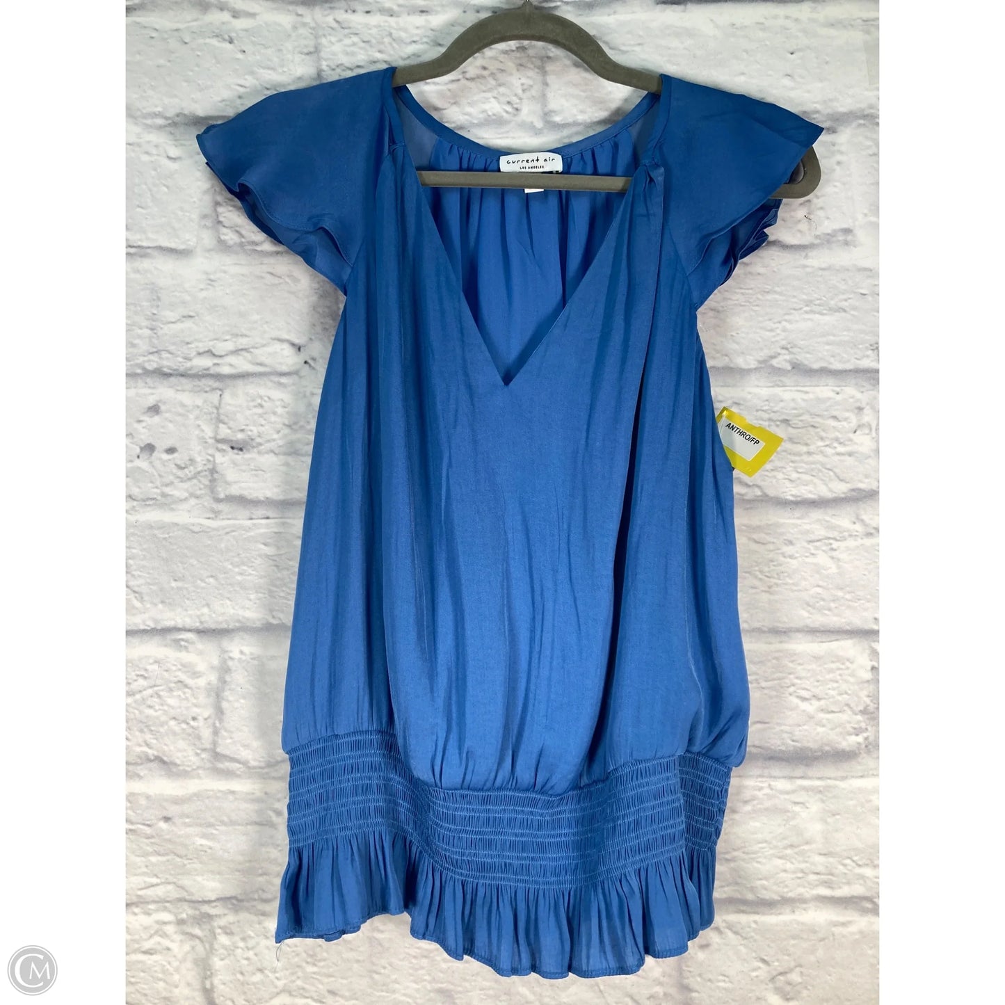 Blouse Short Sleeve By Current Air In Blue, Size: M